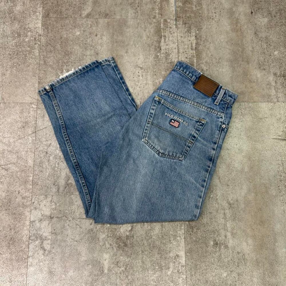 Vintage 90’s Polo Ralph Lauren Medium Wash Blue Jeans 36x30